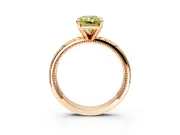 Solitaire Engagement Ring Setting for Fancy Yellow Radiant Cut Center with Scrollwork Band and Prong Head in Rose Gold