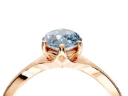 Solitaire Engagement Ring Setting for Fancy Blue Marquise Center with Plain Split Shank and Prong Head in Rose Gold