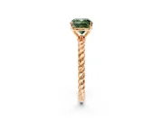 Solitaire Engagement Ring Setting for Fancy Green Cushion Cut Center with Plain Twisted Rope Band and Prong Head in Rose Gold