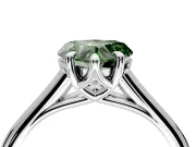 Solitaire Engagement Ring Setting for Fancy Green Heart-Shaped Center with Cathedral Band and Prong Head in Platinum