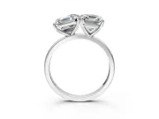 Asscher Cut and Emerald Cut Lab-Grown Diamond Toi et Moi Engagement Ring with Prong-Set Stones in Sterling Silver