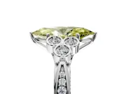 Cluster Engagement Ring Setting for Fancy Yellow Marquise Center with Bezel Accent Clusters and Prong Head in Sterling Silver