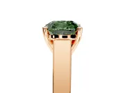 Solitaire Engagement Ring Setting for Fancy Green Cushion Cut Center with Tapered Split Shoulders and Prong Head in Rose Gold