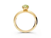 Solitaire Engagement Ring Setting for Fancy Yellow Pear-Shaped Center with Wide Knife Ridge Band and Prong Head in Yellow Gold