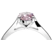 Solitaire Engagement Ring Setting for Fancy Pink Marquise Center with Tapered Shoulders and Prong Head in White Gold