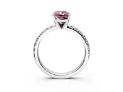 Solitaire Engagement Ring Setting for Fancy Pink Radiant Cut Center with Large Accents and Prong Head in Platinum