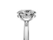 Hidden Halo Engagement Ring Setting for Oval Center with Thin Rounded Band and Prong Head in Sterling Silver