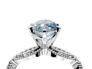 Solitaire Engagement Ring Setting for Fancy Blue Marquise Center with Marquise Panel Band and Prong Head in Sterling Silver