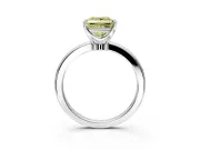 Solitaire Engagement Ring Setting for Fancy Yellow Princess Cut Center with Plain Band and Tulip Prong Head in Platinum
