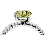 Rope Engagement Ring Setting for Fancy Yellow Round Cut Center with Accent Shoulders and Prong Head in Platinum