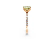 Solitaire Engagement Ring Setting for Fancy Yellow Princess Cut Center with Fine Pave Accents and Prong Head in Rose Gold