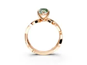 Solitaire Engagement Ring Setting for Fancy Green Marquise Center with Pave and Plain Crossover Band and Prong Head in Rose Gold