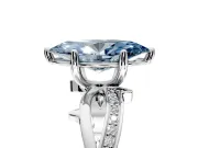 Solitaire Engagement Ring Setting for Fancy Blue Marquise Center with Pave and Plain Crossover Band and Prong Head in Platinum