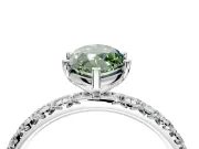 Solitaire Engagement Ring Setting for Fancy Green Marquise Center with Shared-Prong Accents and Prong Head in Sterling Silver