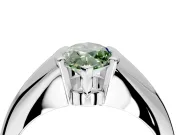 Tension Engagement Ring Setting for Fancy Green Marquise Center with Wide Tapered Band and Tension Head in Platinum
