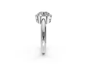 Halo Engagement Ring Setting for Round Cut Center with Tapered Plain Band and Prong Head in Platinum