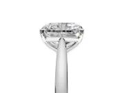 Solitaire Engagement Ring Setting for Radiant Cut Center with Narrow Cathedral Band and Prong Head in Sterling Silver