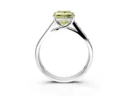 Solitaire Engagement Ring Setting for Fancy Yellow Princess Cut Center with Cathedral Channel Band and Prong Head in Platinum
