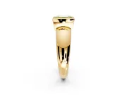 Tension Engagement Ring Setting for Fancy Yellow Emerald Cut Center with Wide Flat Band and Tension Head in Yellow Gold