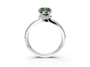 Solitaire Engagement Ring Setting for Fancy Green Cushion Cut Center with Raised Channel Band and Prong Head in Platinum
