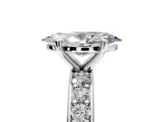 Solitaire Engagement Ring Setting for Marquise Center with Channel-Set Accents and Prong Head in Sterling Silver