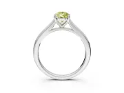 Solitaire Engagement Ring Setting for Fancy Yellow Pear-Shaped Center with Narrow Cathedral Band and Prong Head in White Gold