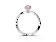 Side Accent Engagement Ring Setting for Fancy Pink Pear-Shaped Center with Accent Shoulders and Prong Head in White Gold