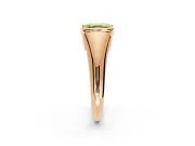 Tension Engagement Ring Setting for Fancy Yellow Asscher Cut Center with Wide Tapered Band and Tension Head in Rose Gold
