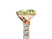 Open Basket Engagement Ring Setting for Fancy Yellow Pear-Shaped Center with Pave Band and Prong Head in Rose Gold