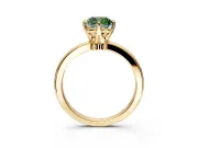 Solitaire Engagement Ring Setting for Fancy Green Cushion Cut Center with Plain Band and Tulip Prong Head in Yellow Gold