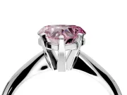Solitaire Engagement Ring Setting for Fancy Pink Heart-Shaped Center with Knife Ridge Band and Claw Prong Head in Platinum