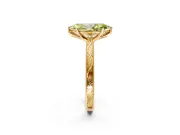 Solitaire Engagement Ring Setting for Fancy Yellow Marquise Center with Engraved Milgrain Band and Prong Head in Yellow Gold