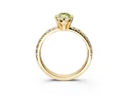 Solitaire Engagement Ring Setting for Fancy Yellow Marquise Center with Large Accents and Prong Head in Yellow Gold