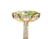 Solitaire Engagement Ring Setting for Fancy Yellow Marquise Center with Fine Pave Band and Prong Head in Yellow Gold