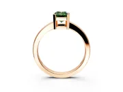 Solitaire Engagement Ring Setting for Fancy Green Emerald Cut Center with Plain Band and Flat Tab Prong Head in Rose Gold