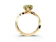 Solitaire Engagement Ring Setting for Fancy Yellow Heart-Shaped Center with Pave and Plain Crossover Band and Prong Head in Yellow Gold