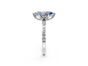 Solitaire Engagement Ring Setting for Fancy Blue Marquise Center with Fine Pave Accents and Prong Head in Platinum