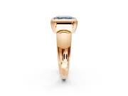 Solitaire Engagement Ring Setting for Fancy Blue Asscher Cut Center with Wide Band and Bezel Head in Rose Gold