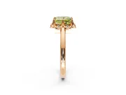 Floral Frame Engagement Ring Setting for Fancy Yellow Princess Cut Center with Accent Clusters and Prong Head in Rose Gold