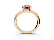 Tension Engagement Ring Setting for Fancy Pink Emerald Cut Center with Wide Flat Band and Tension Head in Rose Gold