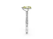 Hidden Halo Engagement Ring Setting for Fancy Yellow Pear-Shaped Center with Pave Band and Prong Head in Platinum