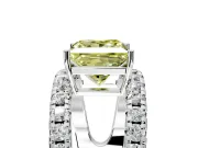 Solitaire Engagement Ring Setting for Fancy Yellow Princess Cut Center with Wide-Open Split Shank and Prong Head in Sterling Silver