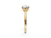 Solitaire Engagement Ring Setting for Princess Cut Center with Narrow Cathedral Band and Prong Head in Yellow Gold
