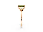 Minimalist Solitaire Engagement Ring Setting for Fancy Yellow Emerald Cut Center with Thin Band and Prong Head in Rose Gold