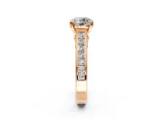 Solitaire Engagement Ring Setting for Round Cut Center with Channel Band and Double Claw Prong Head in Rose Gold