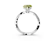 Side Accent Engagement Ring Setting for Fancy Yellow Heart-Shaped Center with Accent Shoulders and Prong Head in Sterling Silver