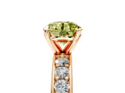 Solitaire Engagement Ring Setting for Fancy Yellow Round Cut Center with Channel-Set Accents and Prong Head in Rose Gold
