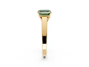 Solitaire Engagement Ring Setting for Fancy Green Asscher Cut Center with Tapered Split Shoulders and Prong Head in Yellow Gold