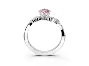 Solitaire Engagement Ring Setting for Fancy Pink Pear-Shaped Center with Marquise Accent Twist Band and Prong Head in Sterling Silver