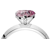 Solitaire Engagement Ring Setting for Fancy Pink Heart-Shaped Center with Wide Knife Ridge Band and Prong Head in White Gold
